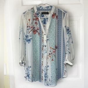 IVANCA TRUMP  Floral Women’s Top Blouse‎ Sz S/P